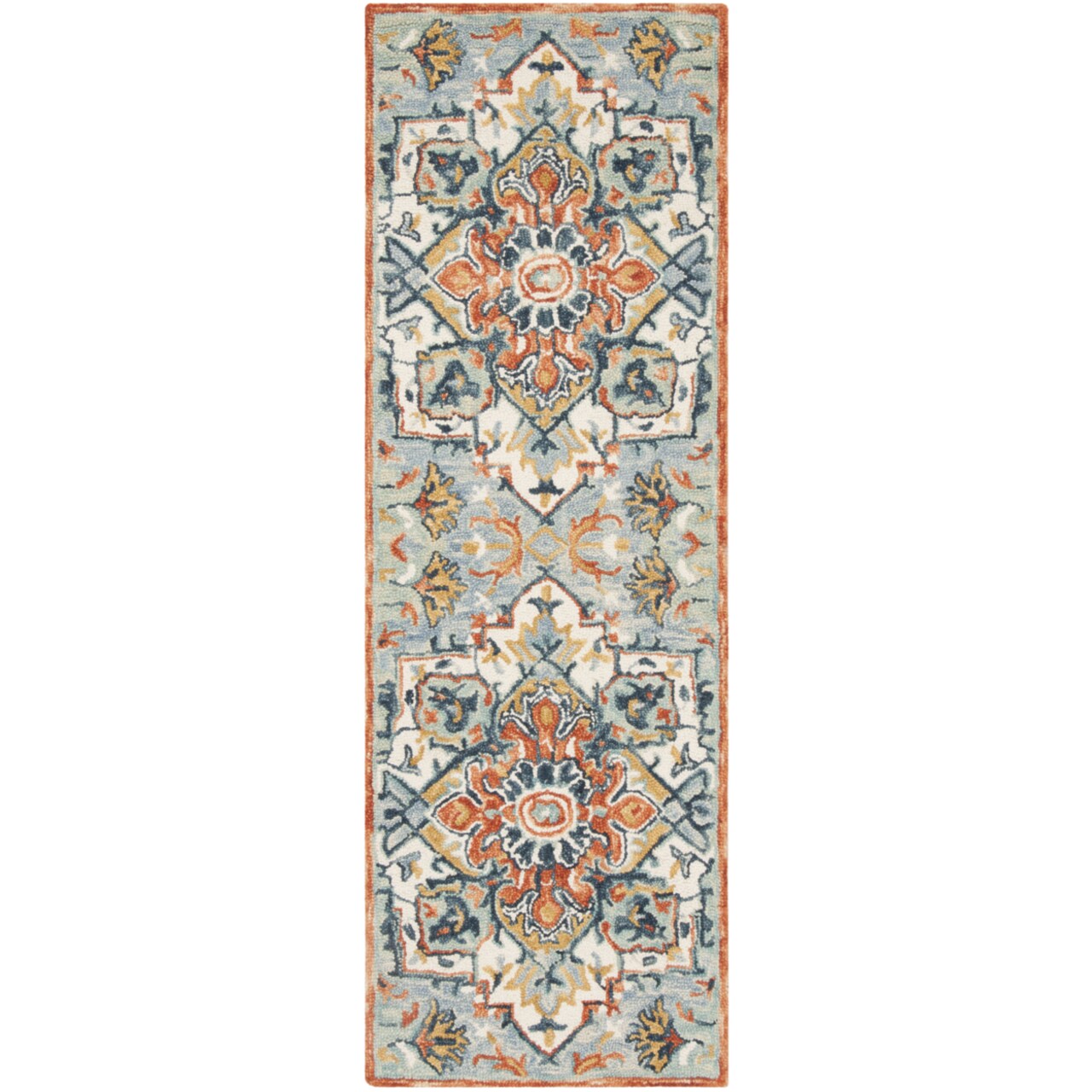 Safavieh Aspen Collection APN312A Handmade Blue/Rust Rug